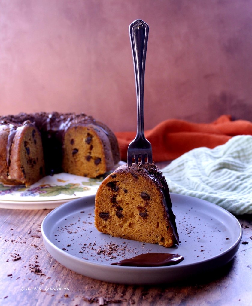 Pumpkin and Chocolate Bundt Cake 
Gluten Free and Vegan 