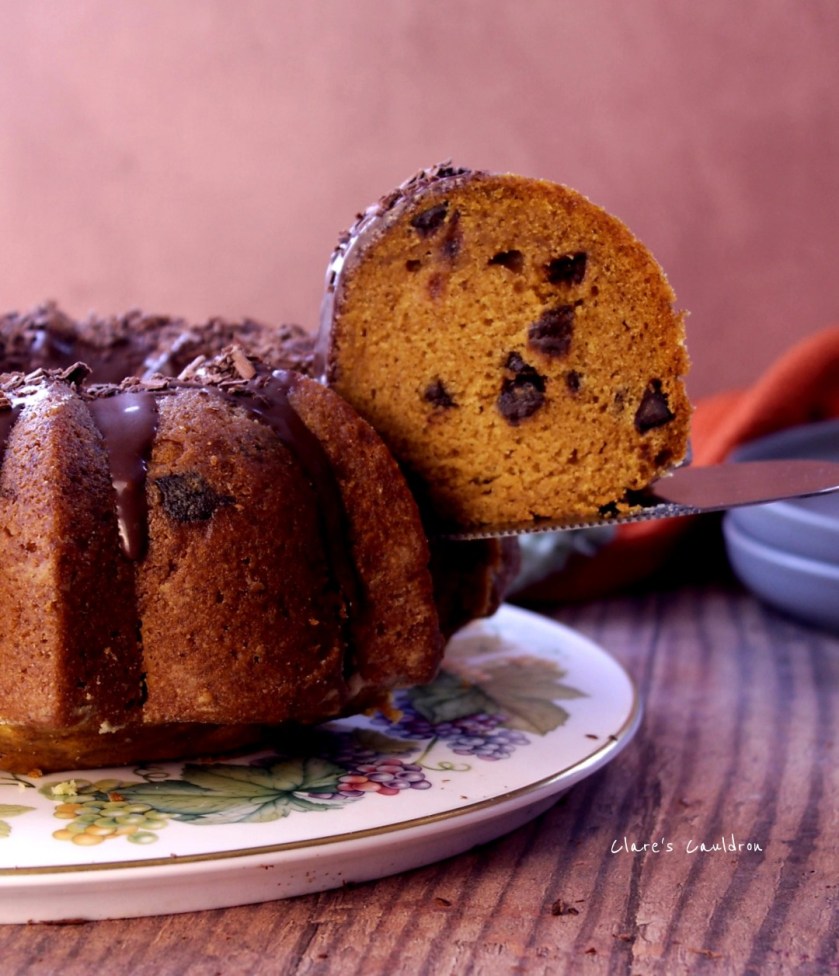 Pumpkin and Chocolate Bundt Cake 
Gluten Free and Vegan 