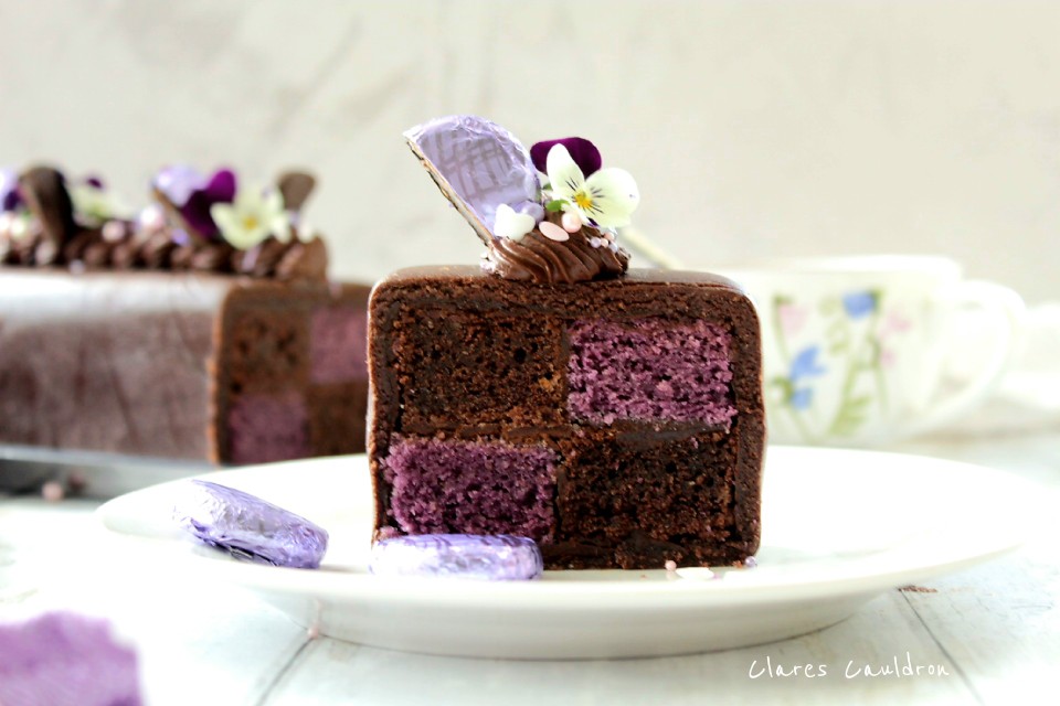 Violet And Chocolate Battenberg&nbsp;Cake