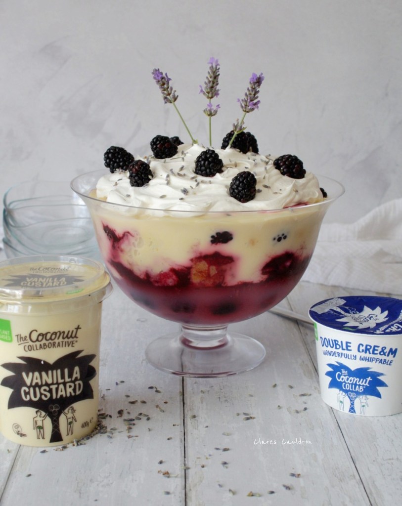Blackberry Lemon and Lavender Trifle
Gluten free and Vegan