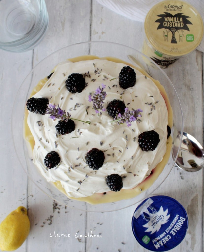 Blackberry Lemon and Lavender Trifle
Gluten free and Vegan