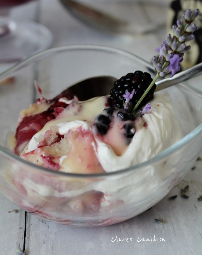 Blackberry Lemon and Lavender Trifle
Gluten free and Vegan